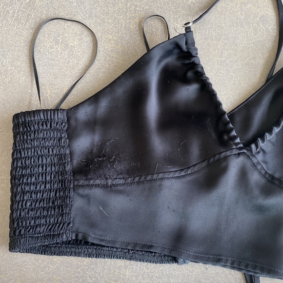 Garage Raya Ruched Satin Halter Top - Picture 5 of 5